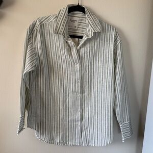 Abercrombie & Fitch Oversized Linen-Blend Shirt